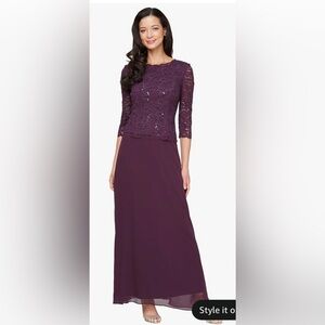 Alex Evenings Deep Plum Gown